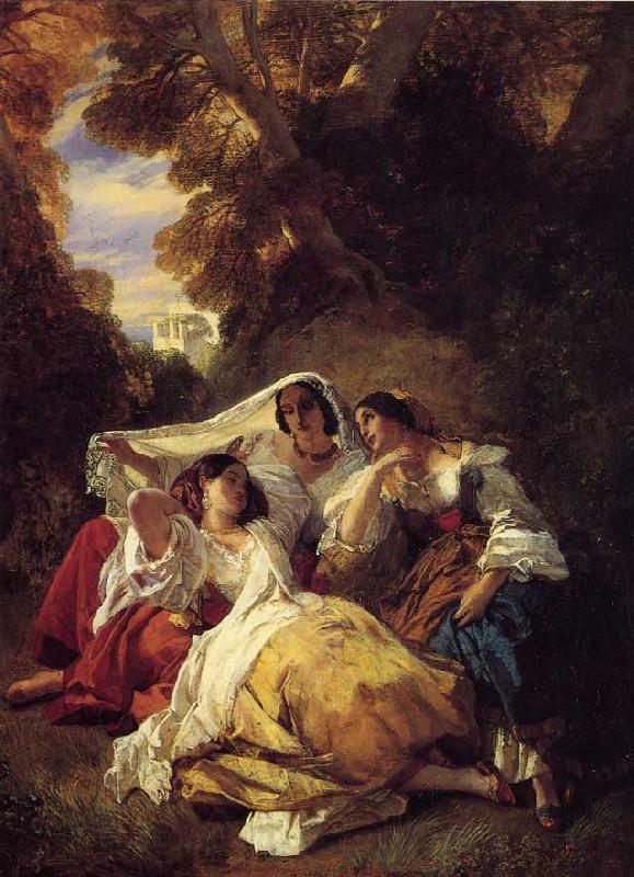 Franz Xaver Winterhalter La Siesta France oil painting art